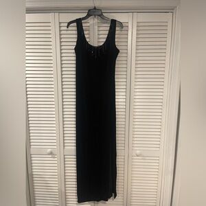 Black Sequint Velvet Dress - Size 12